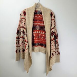 ROXY tribal print open cardigan sweater